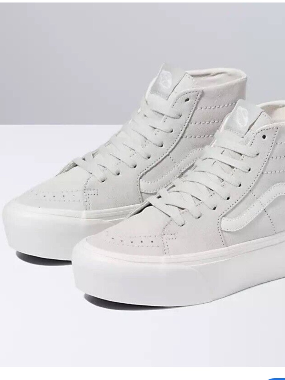 Vans | SK8 hi stackform platform hi top gray/white suede upper